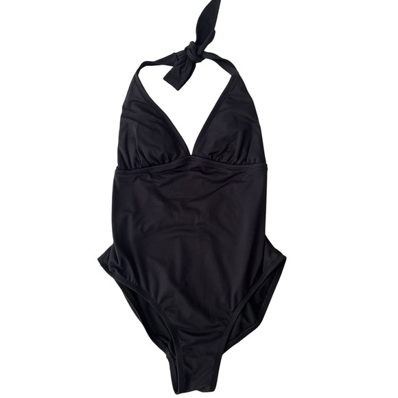 GAP Other - Gap Womens Black Halter One Piece Swimsuit V-Neck Open Back Size M 539786-00-1